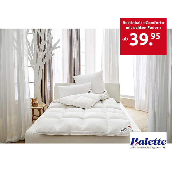 Bettinhalt «Comfort» mit echten Federn, Marke Balette