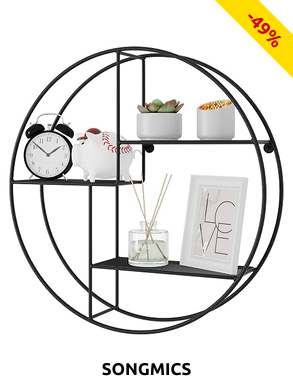 SONGMICS Deko-Wandregal «Indus», Ø 55 cm