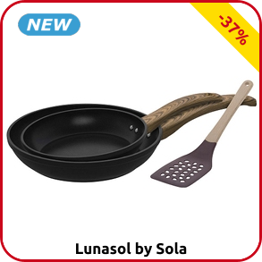 Lunasol Pfanne «Sola» mit Holzgriff, Set, 3-teilig