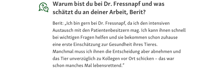 Dr. Fressnapf im Interview mit Tierärztin Berit