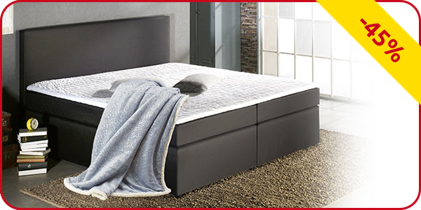 Boxspring-Bett «Trendy 2», feste Matratze, 160 x 200 cm, schwarz