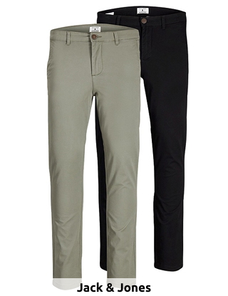 JACK & JONES Hosen, 2er-Pack, L 32, grün + schwarz