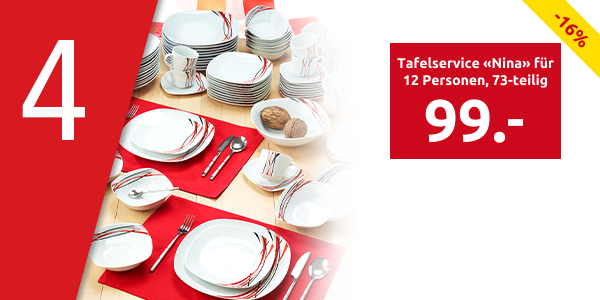 Tafelservice «Nina» für 12 Personen, 73-teilig