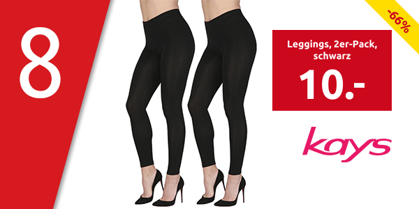 Leggings, 2er-Pack, schwarz