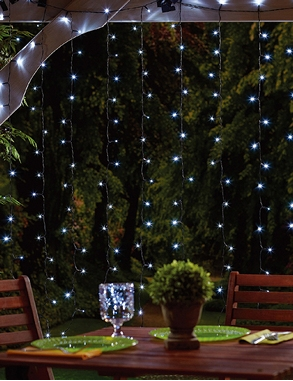 Solar-Lichterkette mit Hanfseil, 192 LEDs