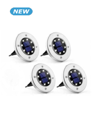 Solarlampen LED-Scheiben, 4 Stück