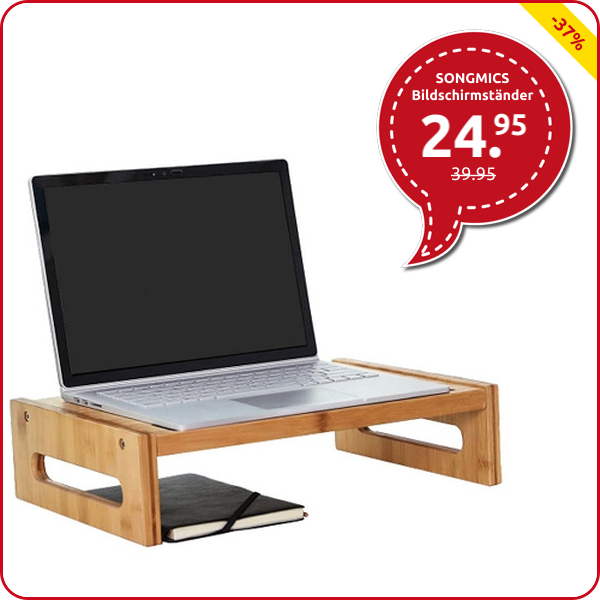 SONGMICS Bildschirmständer aus Bambus