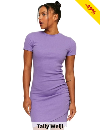 TALLY WEiJL Kleid, kurz, drapiert, violett