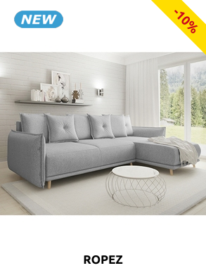 Schlaf-Ecksofa «Gary» mit Stauraum, 229 x 174 cm, grau