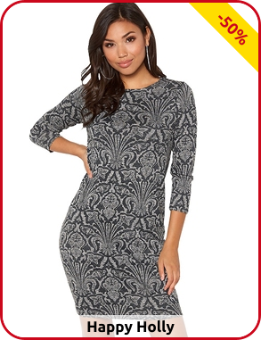 Kleid von Happy Holly in Grautönen, Stretch