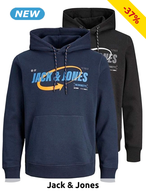 JACK&JONES Herren-Sweatshirts, 2er-Pack, schwarz/marine