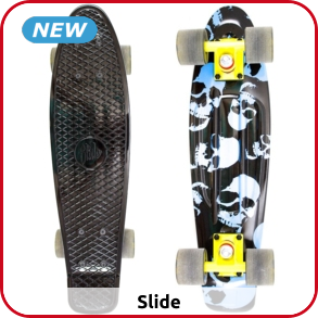 Slide Skateboard «Skull», gelb/schwarz