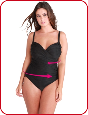 Einteiler mit asymmetrischer Drapierung