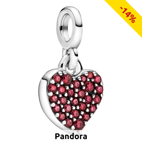 Pandora Schmuckstück «Love», Silber/rote Zirkonen