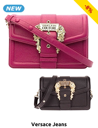 Versace Jeans Handtasche mit breiter Schnalle, himbeer