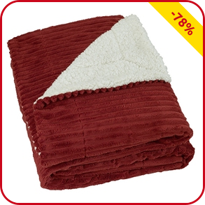 Fleecedecke «Wave», weinrot