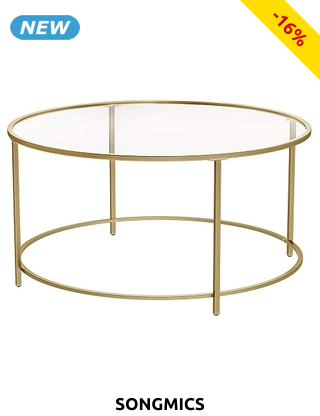 SONGMICS Couchtisch «Goldy», Ø 84 x H 45,5 cm, goldfarben