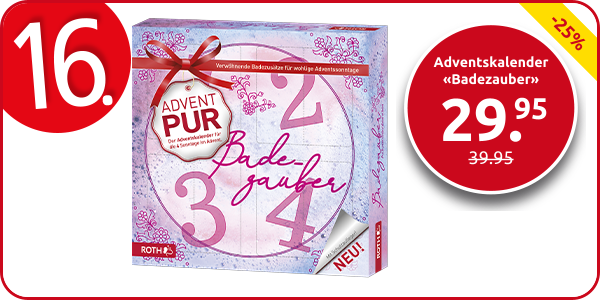 Adventskalender «Badezauber» für 4 Adventssonntage