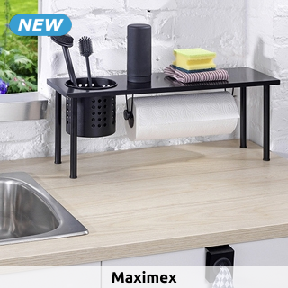 Maximex niedrige Ablage, mit Haushaltspapier-Halter & Behälter