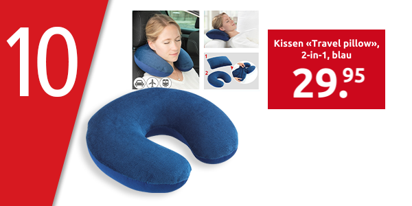 Kissen «Travel pillow», 2-in-1, blau