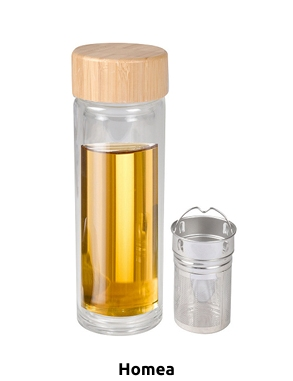 Homea Isolierflasche «Tea Bottle», aus Glas, mit Infusor