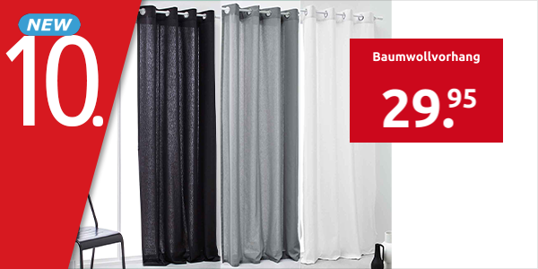 Baumwollvorhang, H240, B140 cm, grau