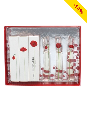 Kenzo Set mit 3 Eaux de Parfum «Flower by Kenzo», für SIE, 3 x 4 ml