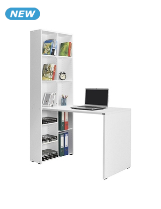 Schreibtisch «Study», B 121 x H 182 x T 63 cm, weiss glänzend