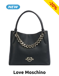 LOVE MOSCHINO Handtasche mit Ketten-Detail, schwarz