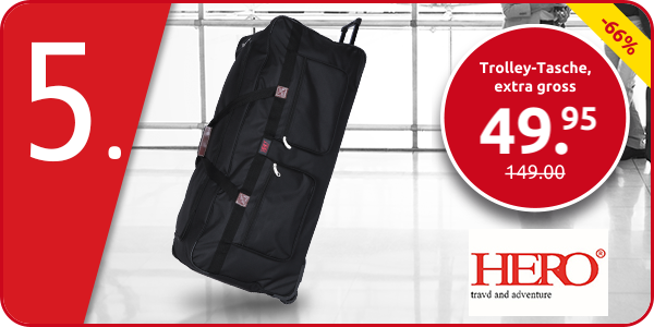 Trolley-Tasche, extra gross, in Schwarz