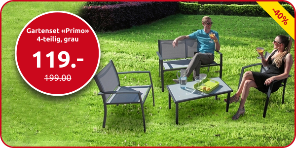 Gartenset «Primo», 4-teilig, grau