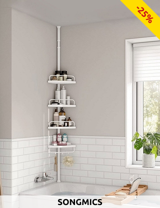 SONGMICS Bad-Eckregal, ausziehbar