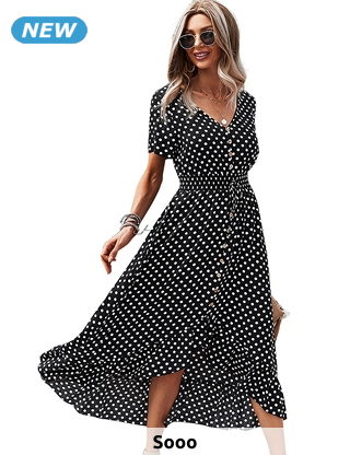 Kleid «Allure», schwarz/weiss gepunktet