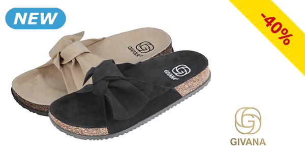 Givana Sandaletten mit Schleife, flach, schwarz