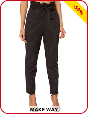 Hose von Make Way, grau/weiss gestreift