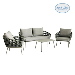 SENS-LINE Lounge tuinset Berry aluminium incl. kussens groen | HORNBACH
