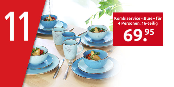 Kombiservice «Blue» für 4 Personen, 16-teilig