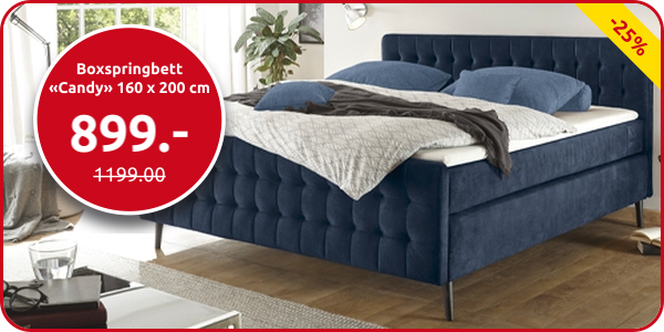 Boxspringbett «Candy» 160 x 200 cm, blau