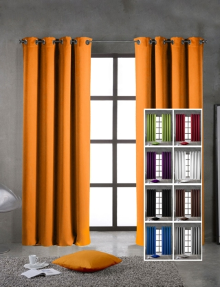 Vorhang 1 Stück, lichtundurchlässig, orange