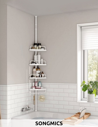 SONGMICS Bad-Eckregal, ausziehbar