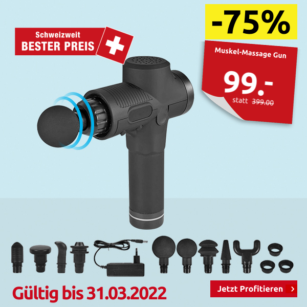 Muskel-Massage Gun, 30 Geschwindigkeiten, 9 Massageköpfe