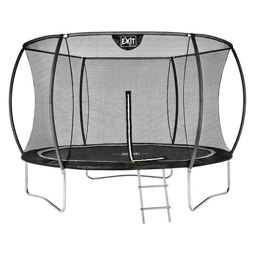 Trampolin EXIT Black Edition 256 x 305 cm schwarz inkl. Sicherheitsnetz Leiter und Verankerungsset