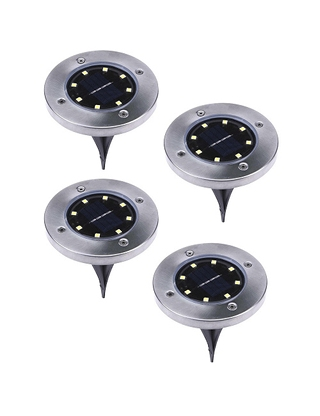 Solarlampen LED-Scheiben, 4 Stück