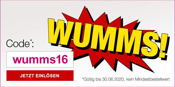 WUMMS! Code*: wumms16 - JETZT EINLÖSEN