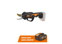 Akku-Astschere WORX Nitro 20V 22mm WG330E.9, Brushless Motor, ohne Akku und Ladegerät + GRATIS-Akku 20 V, 4 Ah