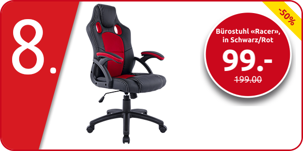 Bürostuhl «Racer», in Schwarz/Rot