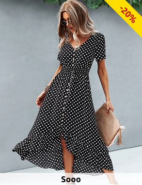 Kleid «Allure», schwarz/weiss gepunktet