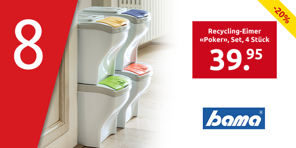 Recycling-Eimer «Poker», Set, 4 Stück