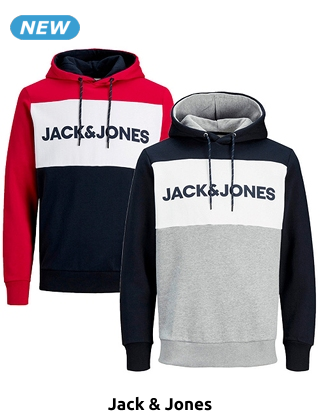 JACK&JONES Sweatshirts, 2er-Pack, marine/grau + marine/rot