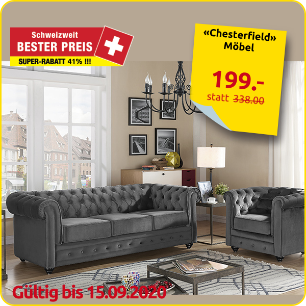 Sessel «Chesterfield», grau
